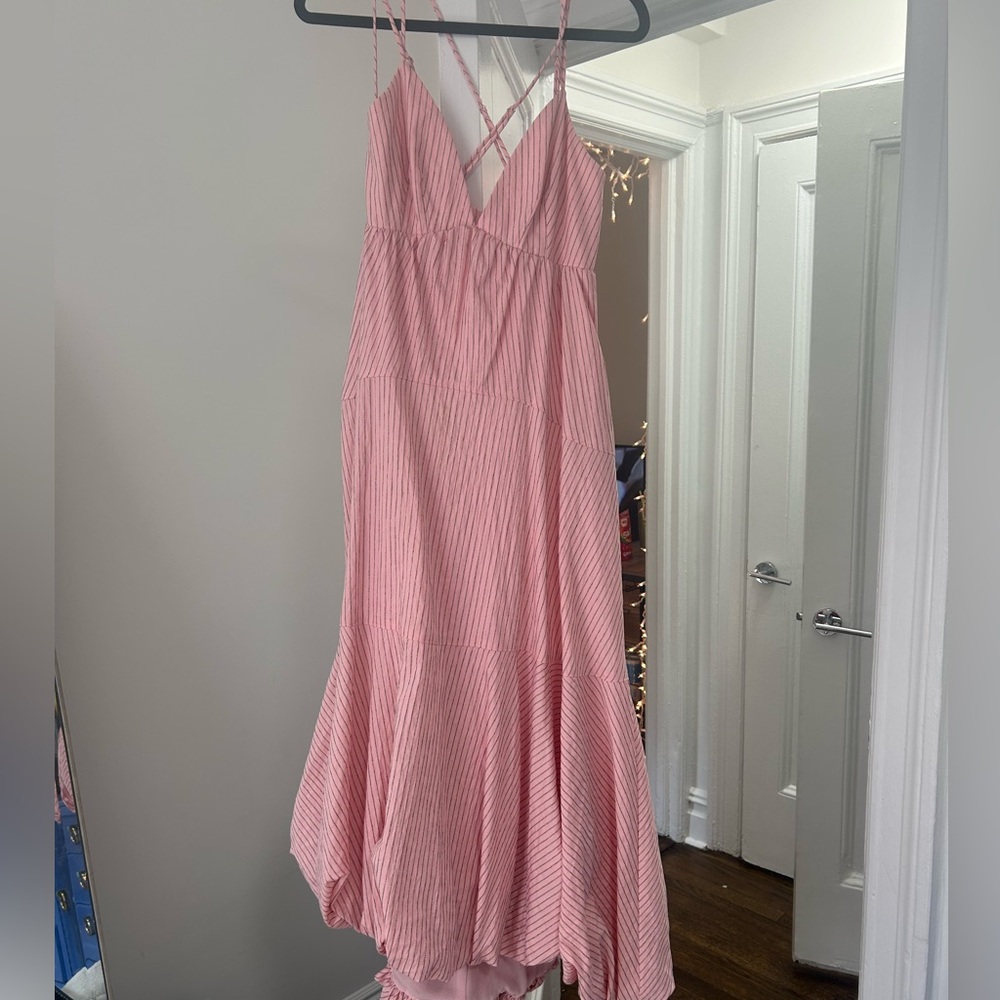 Cinq A Sept Pink Maxi Striped Dress